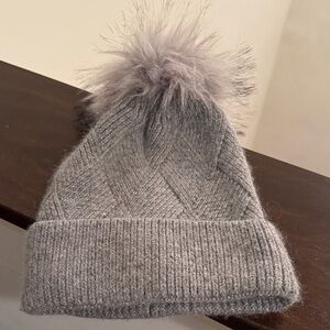 Elegant Norla Canada Gray Knit Women's Beanie with Pom-Pom